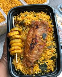 Native Rice, plantain and Turkey 